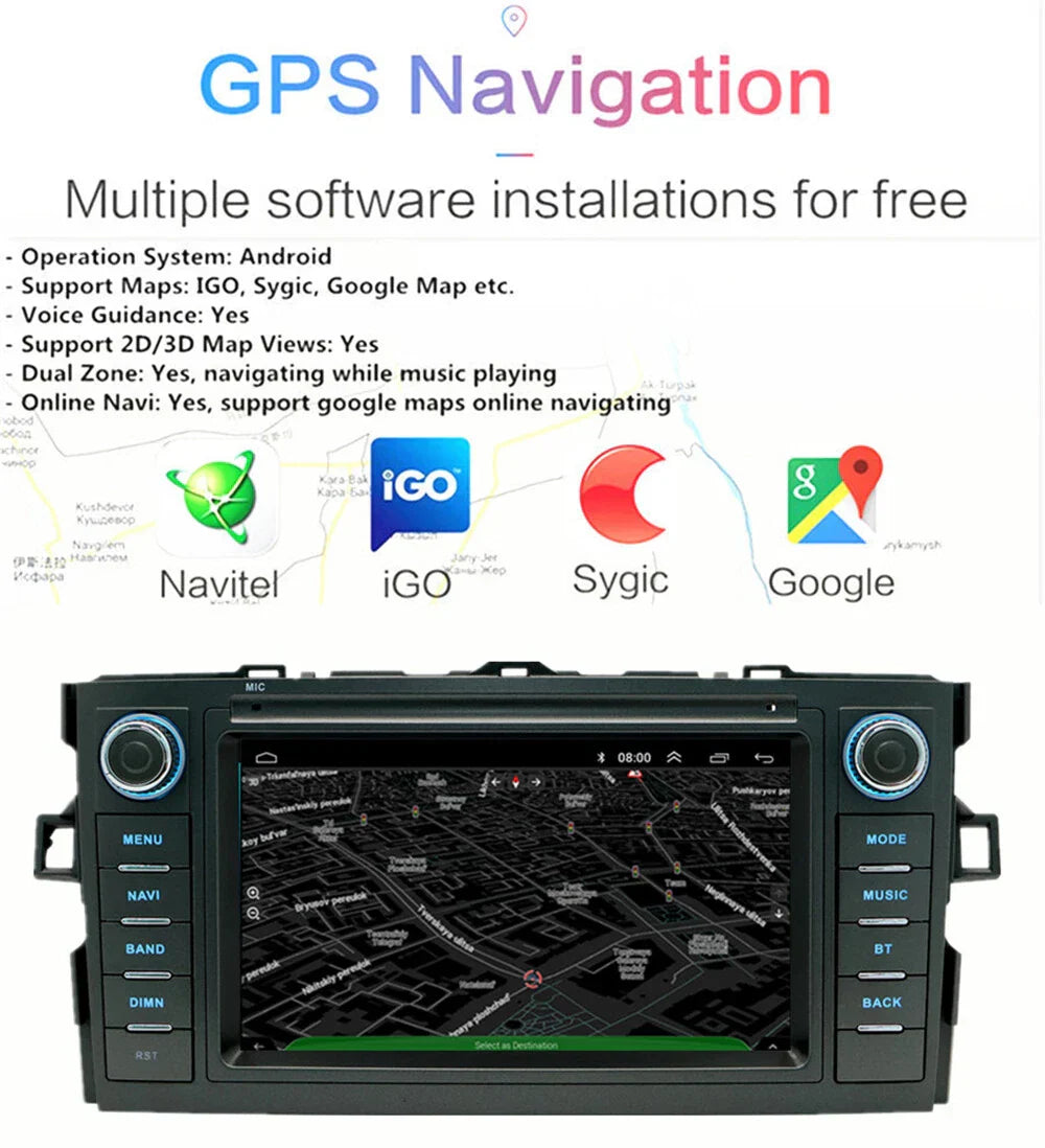 7'' Car Stereo GPS Navigation for Toyota Auris Corolla Hatchback (2013-2018)