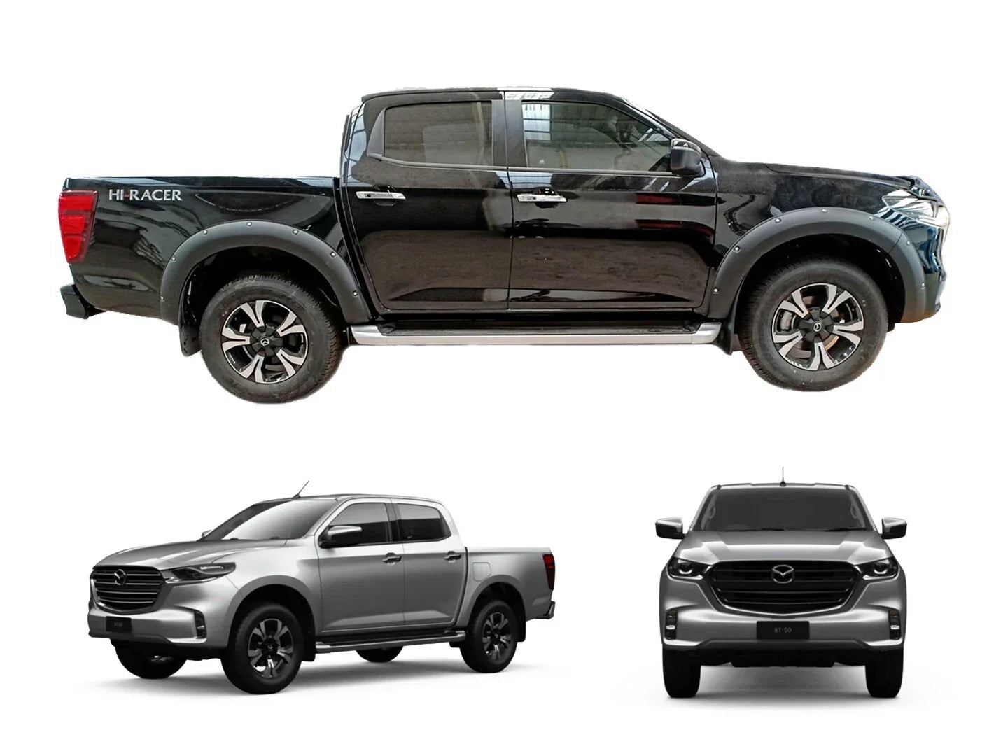 Matte Black Fender Flares for Mazda BT-50 UTE (2021-2023)