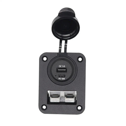 USB + Type C Power Socket Flush Mount for Anderson Plug Camper Boat Caravan