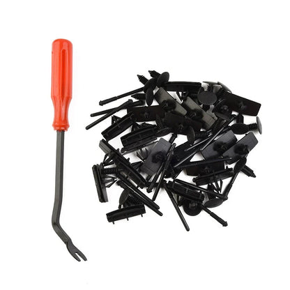 Moulding Clip Rivets Rocker Screw Set Tool 60pcs Black Bumper for Car