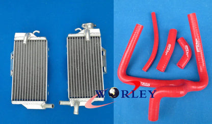Aluminum Radiator & BLACK Y Silicone Hoses for Honda CR250 CR250R (2005-2007)