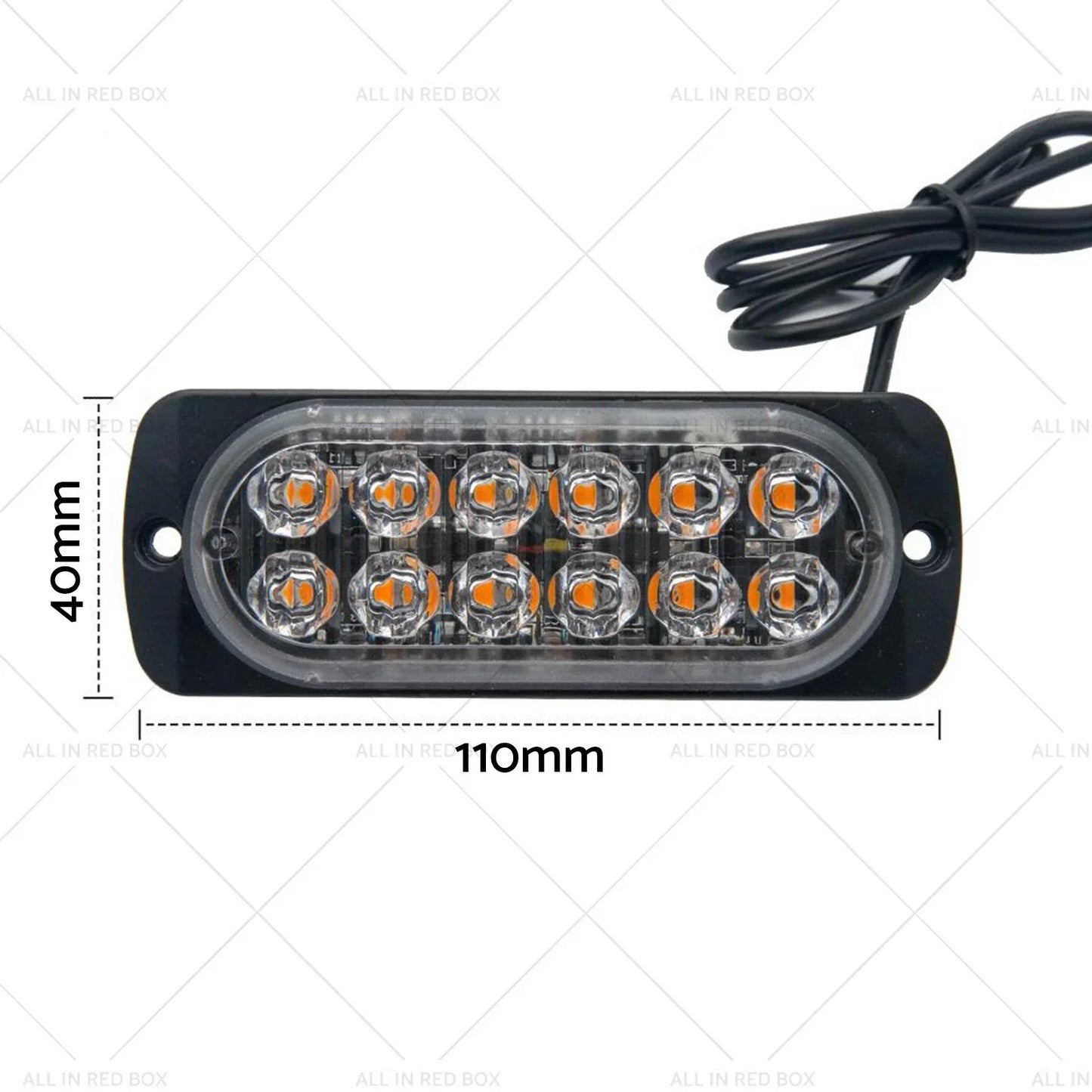 1 LED Emergency Flashing Warning Lights White Amber 12/24V