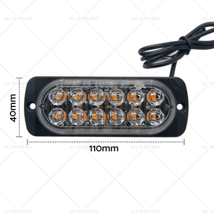 1 LED Emergency Flashing Warning Lights White Amber 12/24V