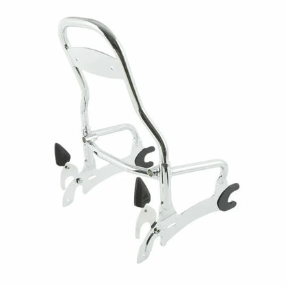 Chrome 12" Sissy Bar Black Backrest Mount Spools for Indian Chieftain (14-22)