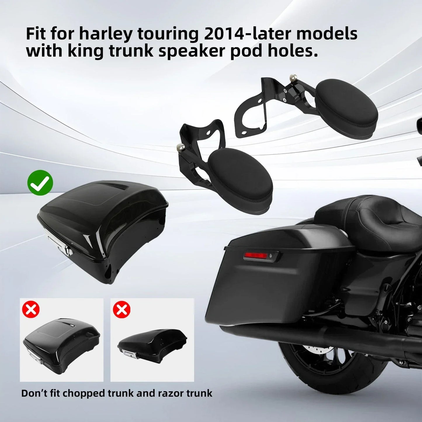 Armrests Black for Harley Road Electra Glide (2014-2025)