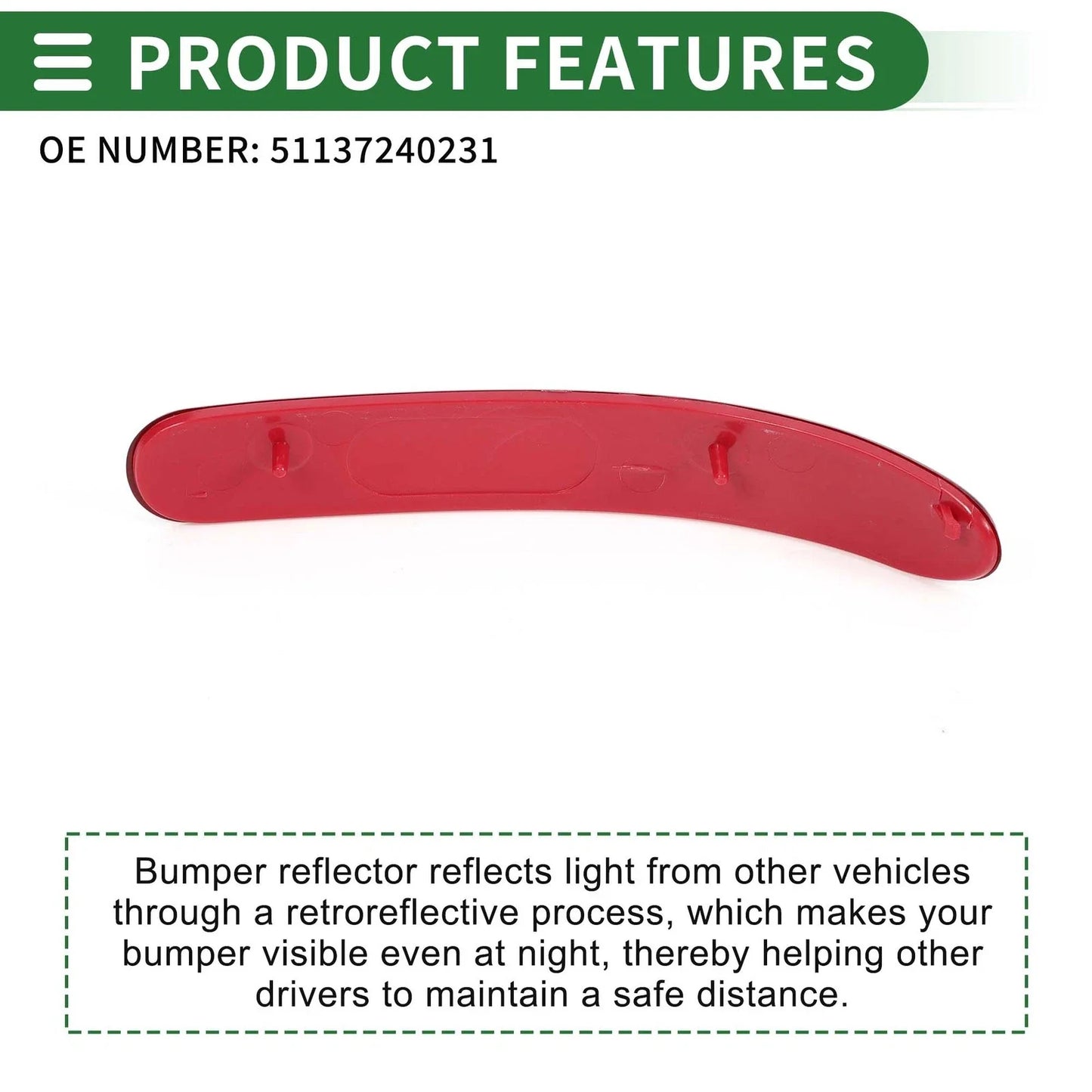 Bumper Reflector for BMW Mini Cooper Clubman R55 Rear Left (2008-2014)