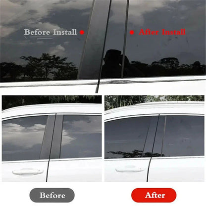 8x Black Door Window Panel Trim Decal Cover for Ford Flex (2009-2019)