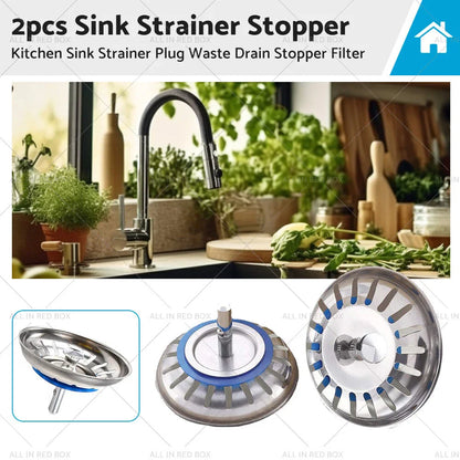 Stainless Steel Kitchen Sink Strainer Plug Waste Drain Stopper