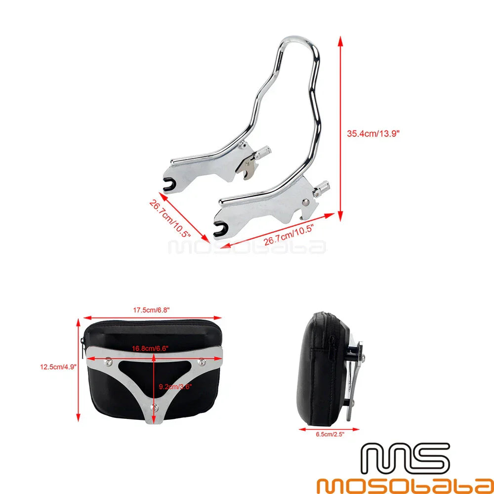 Chrome 13.9" Sissy Bar Backrest for Harley Softail Slim FLSL FLHC FXBB (18-21)