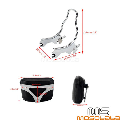 Chrome 13.9" Sissy Bar Backrest for Harley Softail Slim FLSL FLHC FXBB (18-21)