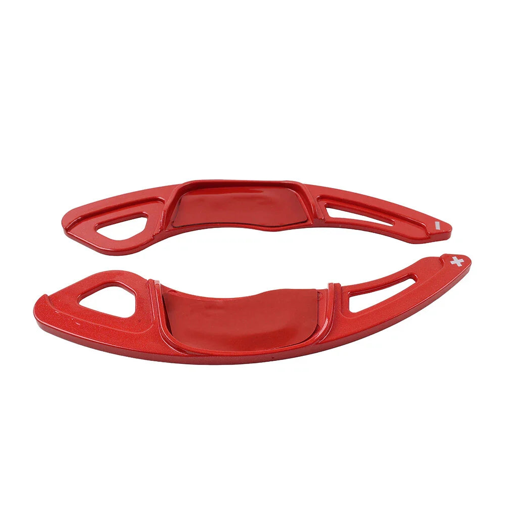 Red Steering Wheel Paddle Shifter Extensions for VW Golf 7, Polo, Jetta, Scirocco (2013-2020)