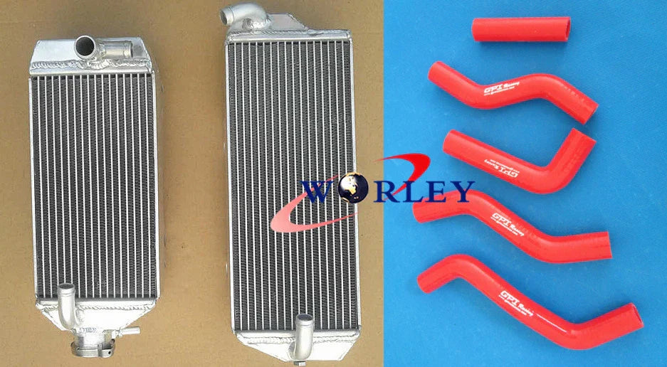 Aluminum Radiator + Red Hose for Suzuki RMZ250 (2007-2009)