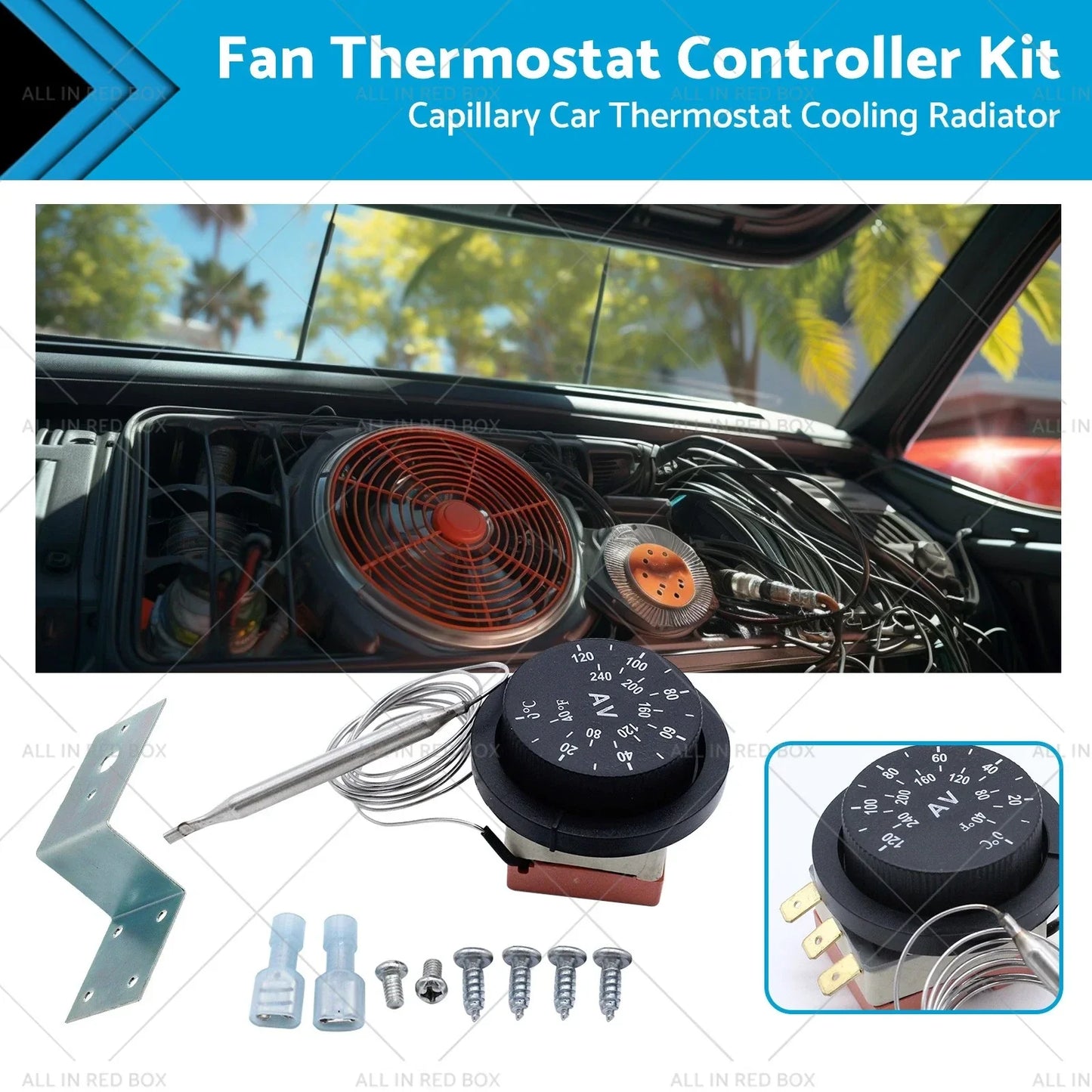 Radiator Fan Control Switch Thermostat 12V for Vehicle (0-120°C)