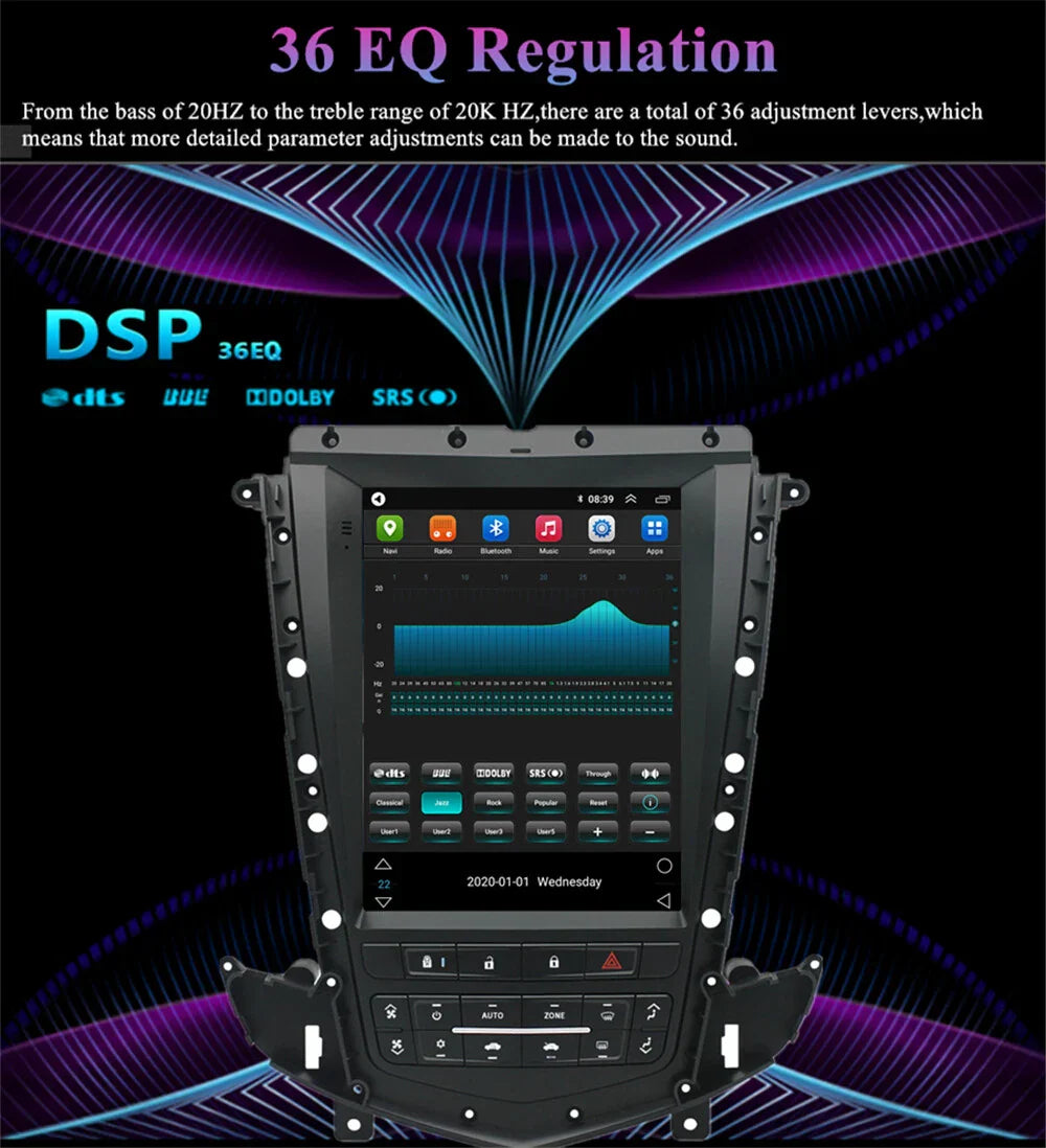 9.7" Vertical Android 10 GPS Navigation for 2009-2012 Cadillac SRX
