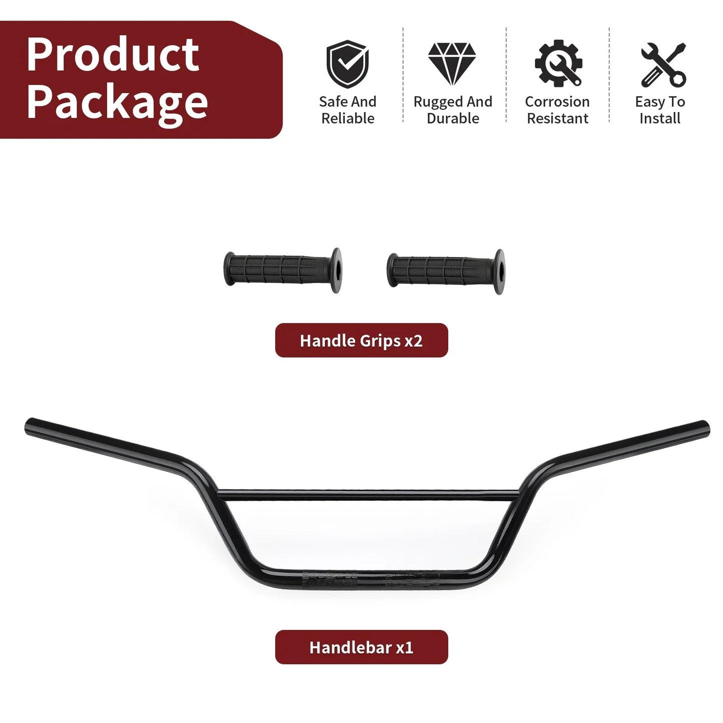 Handlebar W/ Handle Grips for Yamaha YFS200 Blaster (1988–2001)
