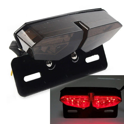 Universal Motorcycle License Plate Holder Bracket with Tail Light & Signals