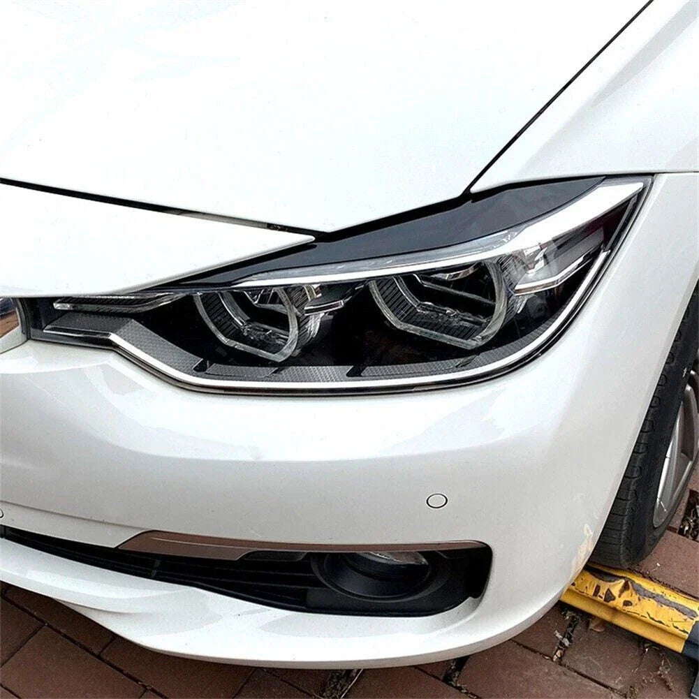Pair Headlight Cover Black Eyebrow for F30 Saloon (2012–2018)