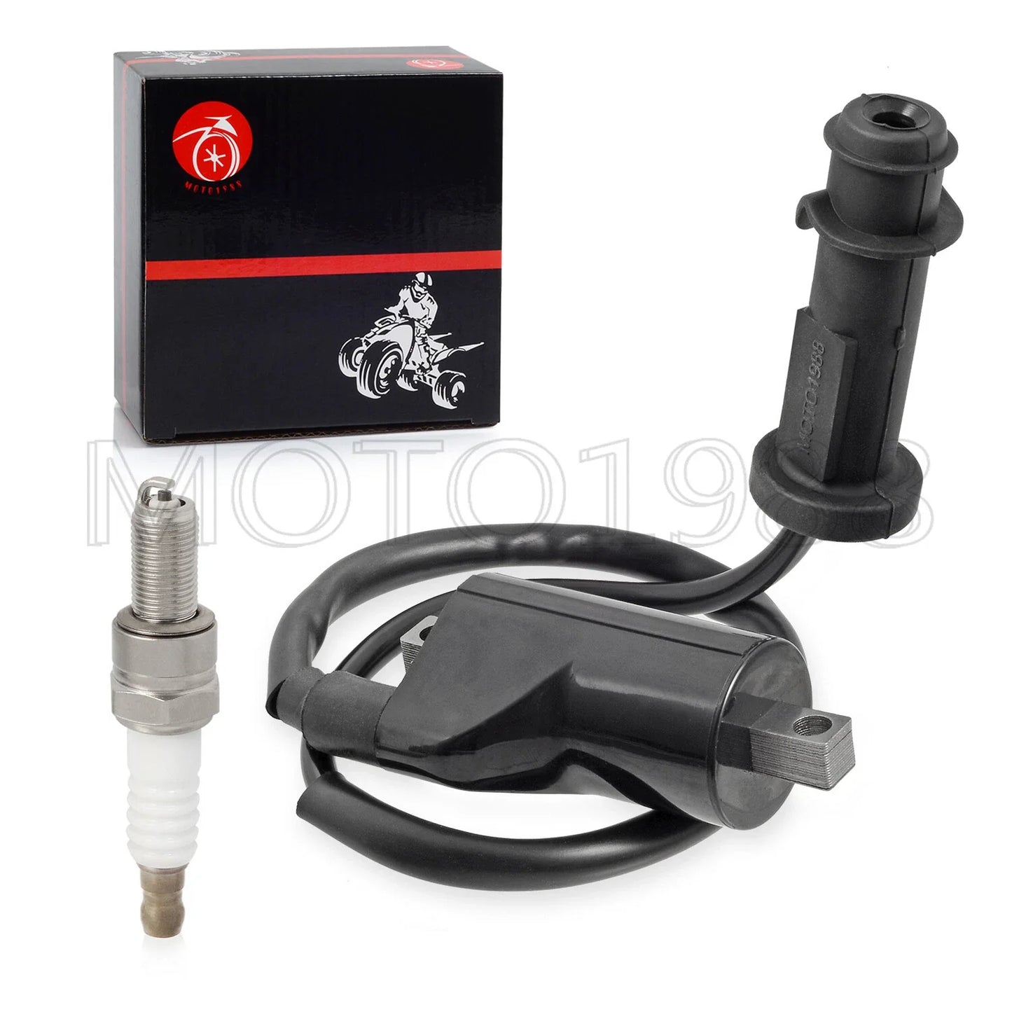 Ignition Coil Pack & Spark Plug + Cap for Arctic Cat 550 700 1000 (2009–2016)