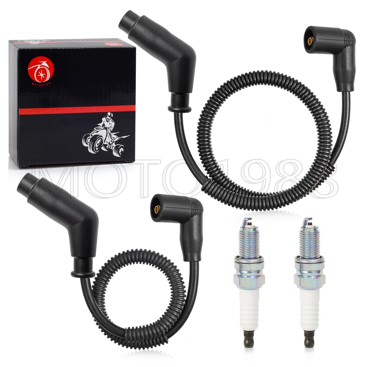 Spark Plug & Wire Cap Kit 15in/24.4in for Bombardier TRAXTER (2003–2016)
