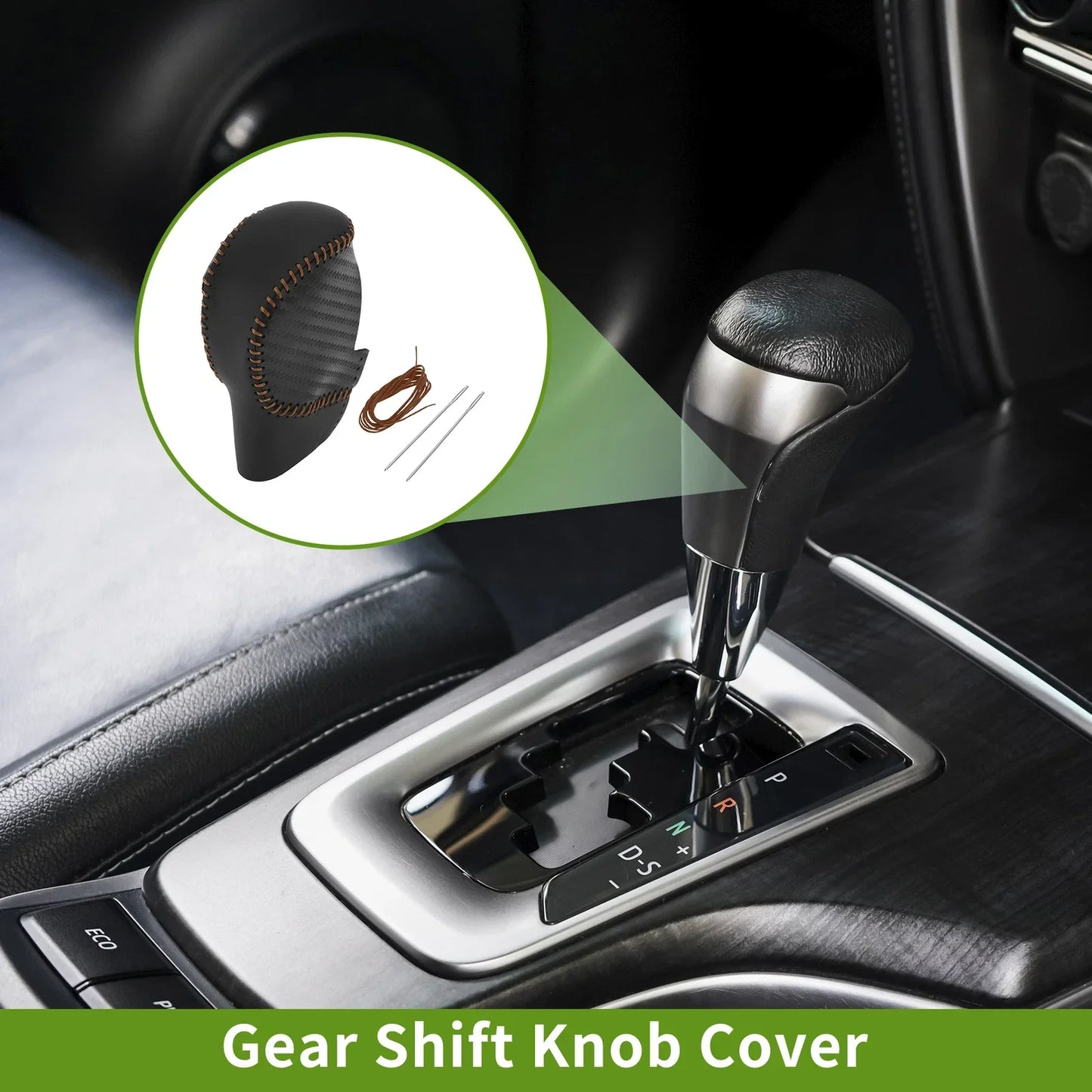 Gear Shift Knob Cover for Honda Civic 2022-2024 Black Carbon Fiber