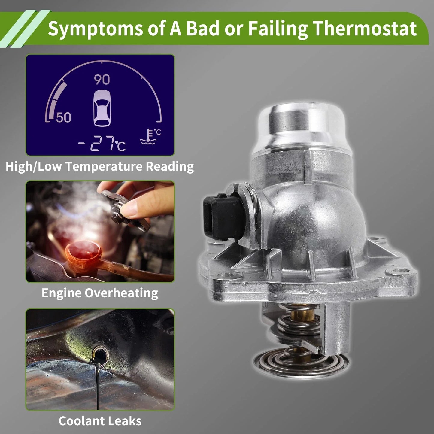 Engine Coolant Thermostat Housing Assembly for BMW E39 540i E38 740i 740iL E53