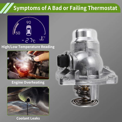 Engine Coolant Thermostat Housing Assembly for BMW E39 540i E38 740i 740iL E53
