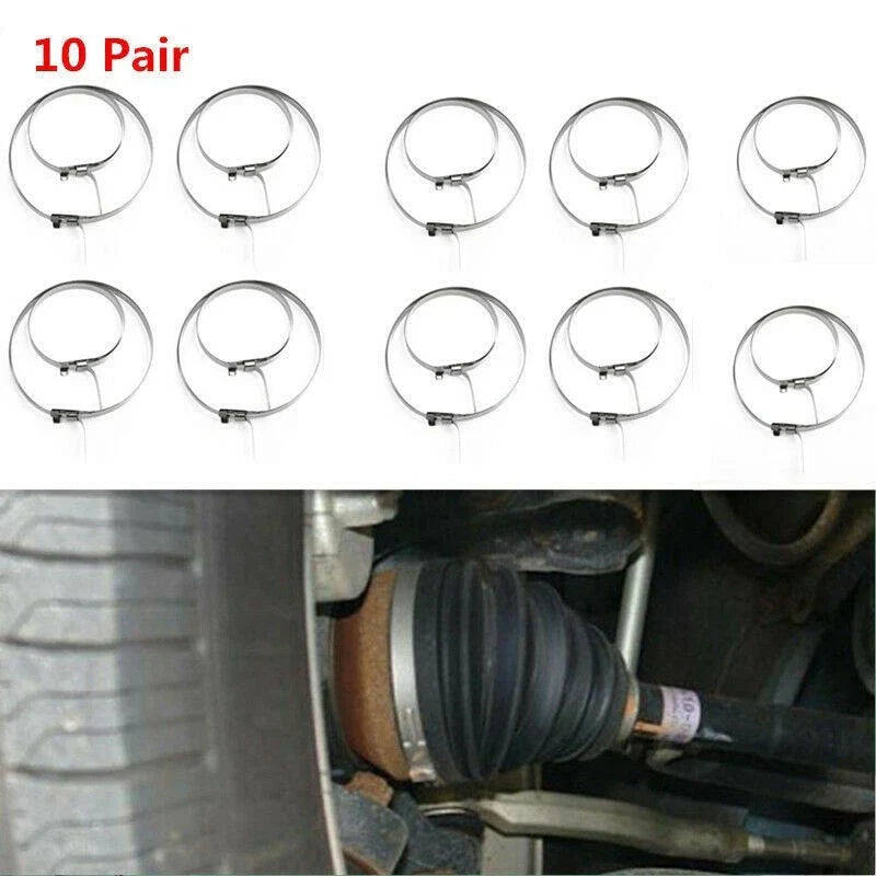 Boot Clamps / 20 Pcs / Stainless Steel Boot Clamps for CV Joint Axle Boot