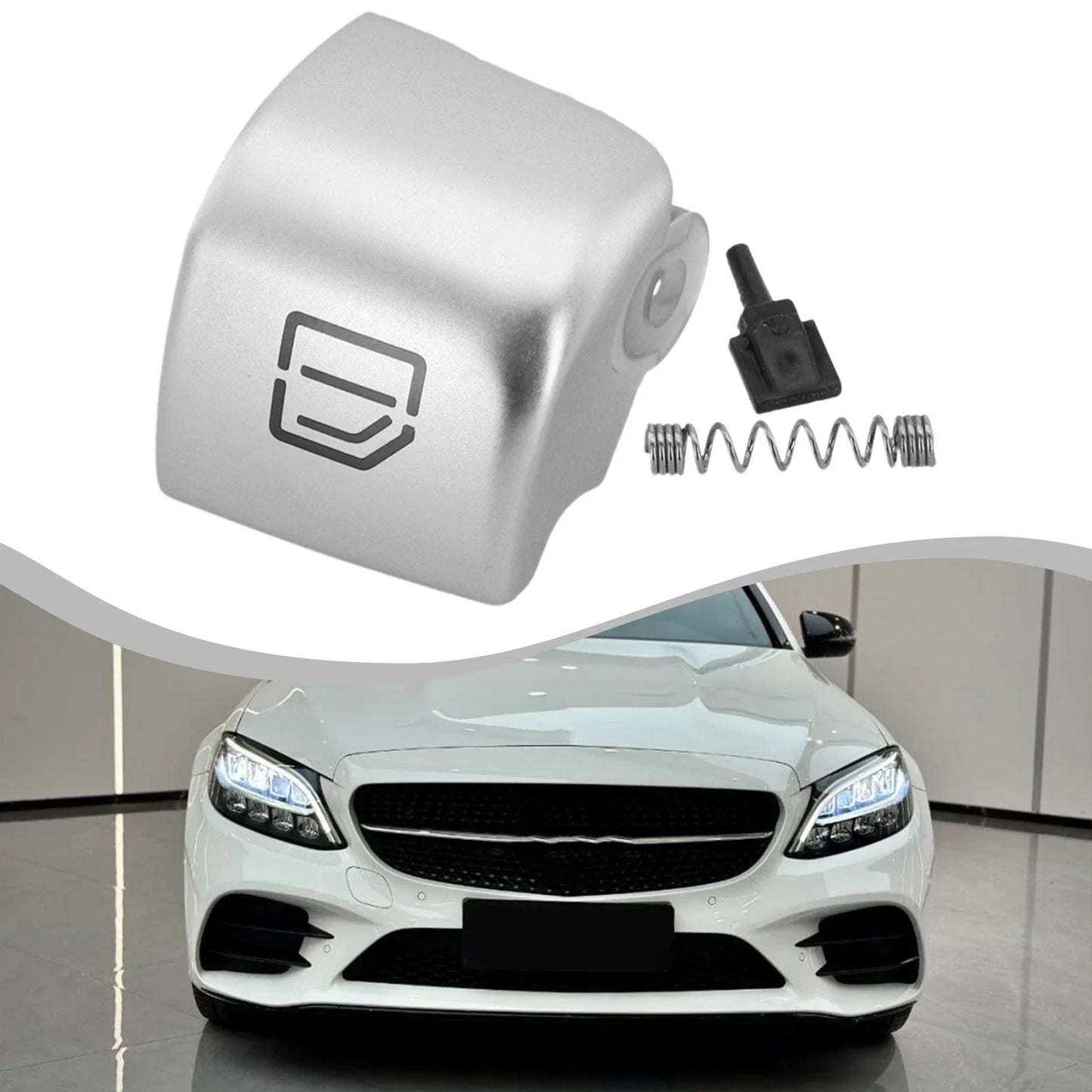 Custom Fitment Silver Window Switch Button Cover for Mercedes C Class