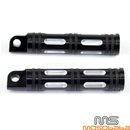 Black Aluminum Foot Pegs for Harley Sportster, Dyna, Electra Glide (2004-2023)