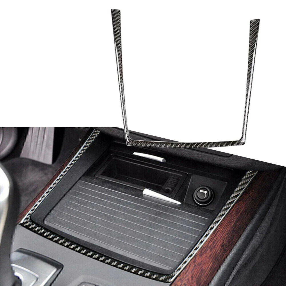 Carbon Fiber Water Cup Holder Trim for BMW X5 X6 E70 E71 (2009-2013)