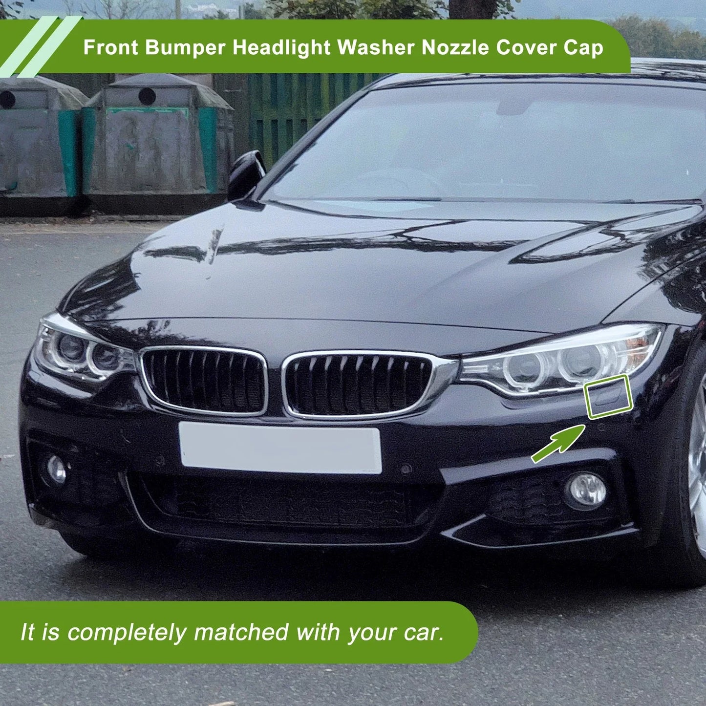 Front Left Washer Nozzle Cover Cap for BMW 428i (2014-2016) Black