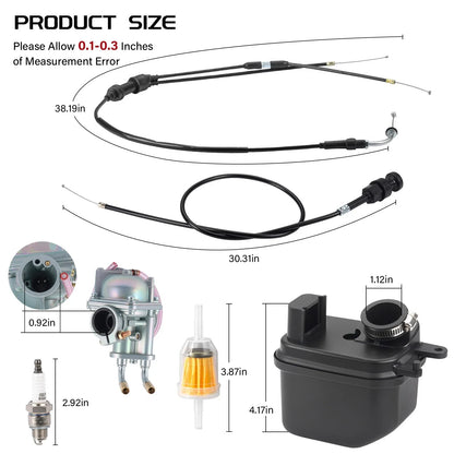Carburetor Assy + Air Filter w/Cable for Yamaha PW50 (2008-2024)