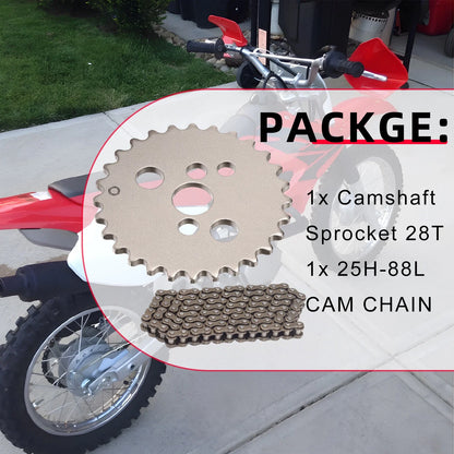 Camshaft Sprocket 28T & Timing Chain for Honda XR80R CRF80F (2000–2013)