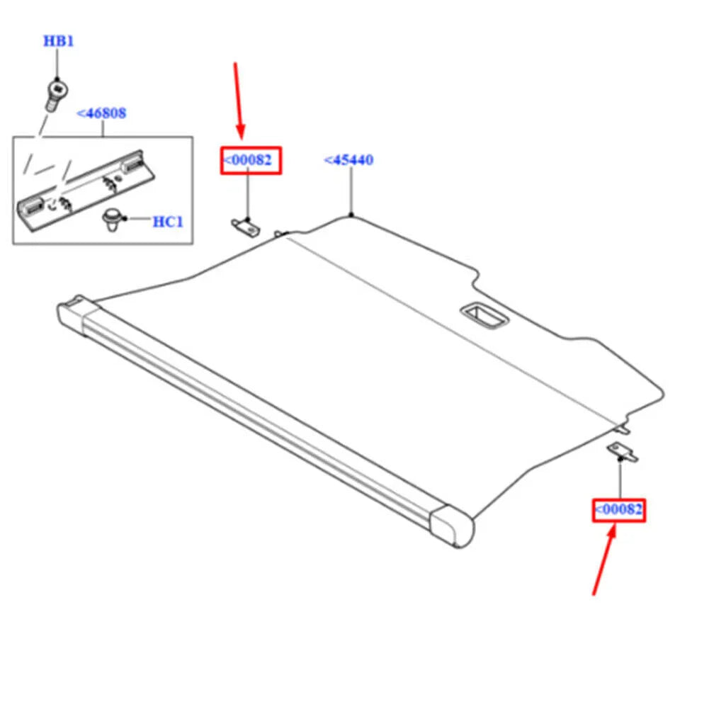 ABS Loadspace Cover Catch Set for Land Rover Range Rover Sport, Freelander 2