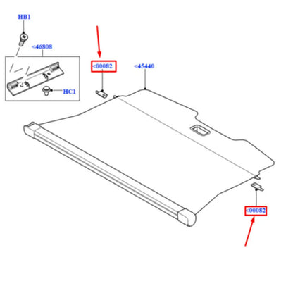 ABS Loadspace Cover Catch Set for Land Rover Range Rover Sport, Freelander 2