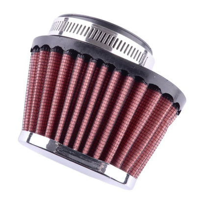 55mm Red Air Filter Cone for Car Motorcycle - Includes Clamp (Fits Various Models)