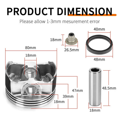 80mm Piston Rings Top End Rebuild Kit for Polaris RZR 800/S 800/4 800 (2011–2014)