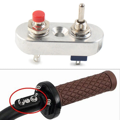 Mini Dual Toggle Switch Button 7/8" for Horn Headlight - Silver