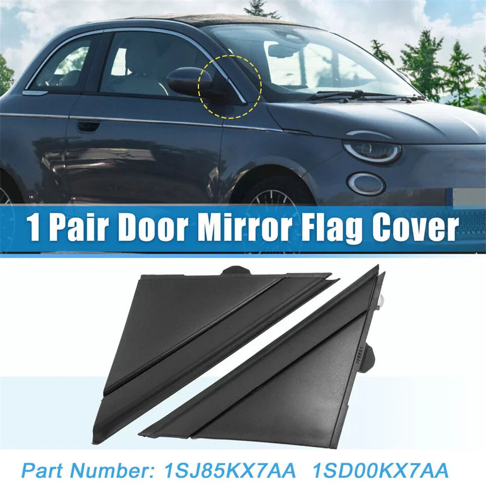 Car Door Mirror Flag Cover for 2012-2019 Fiat 500 (Left & Right)