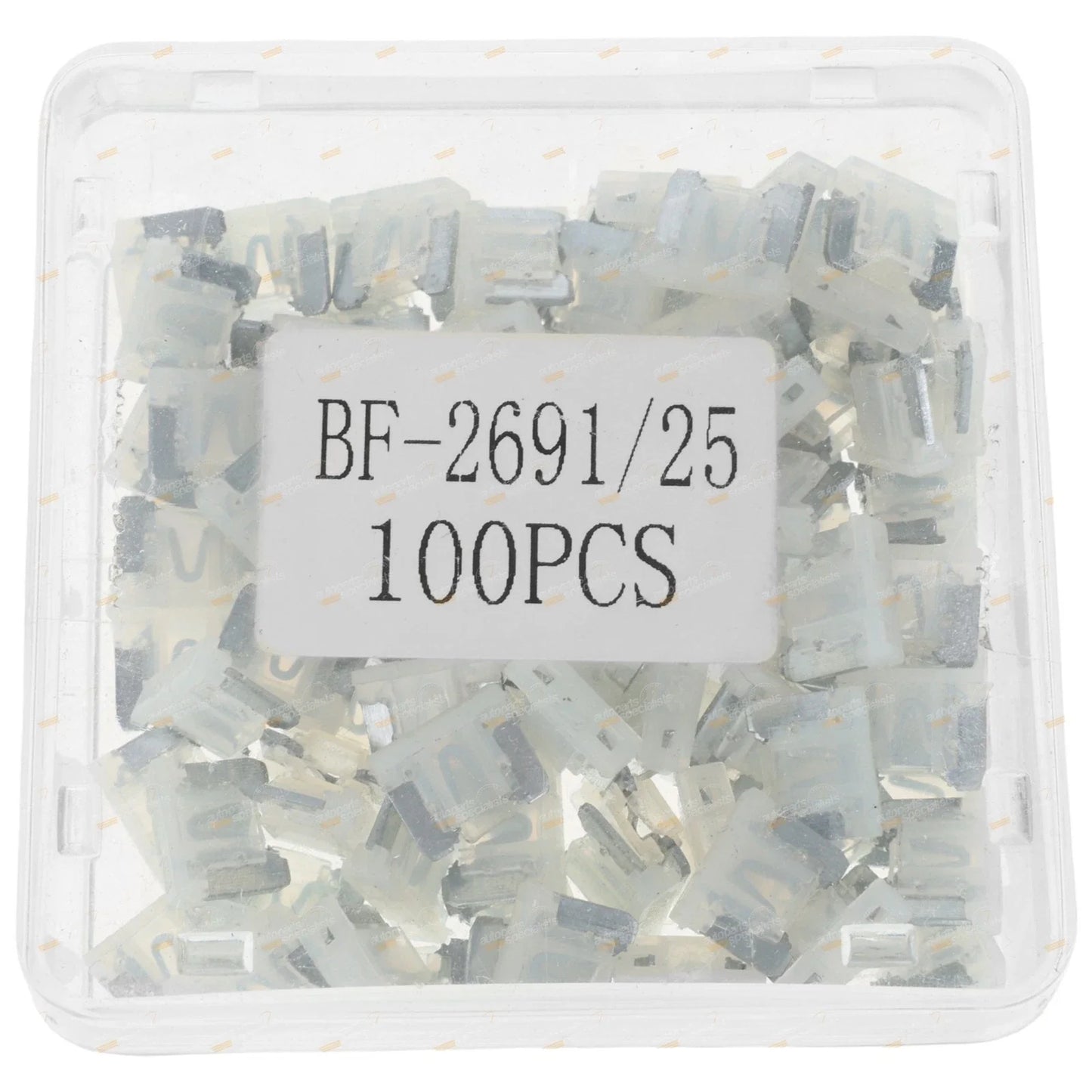 100 x Low Profile Mini Blade Fuses 25 Amp Clear