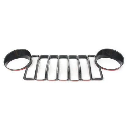 Black Front Grill Insert Headlight Trim Covers for Jeep Wrangler JL (2018)