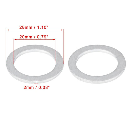 10 x M20 Silver Tone Oil Drain Plug Gaskets for Honda (94109-20000)