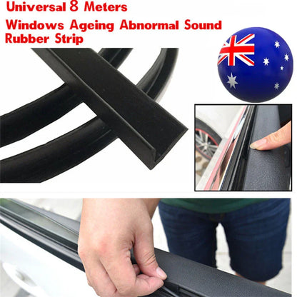 Black Universal Door Glass Window Rubber Seal Strip for Car 8M V-Type