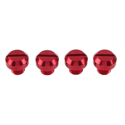 4 x Universal Motorcycle Mirror Hole Blanking Plugs M10 Screws Caps Red