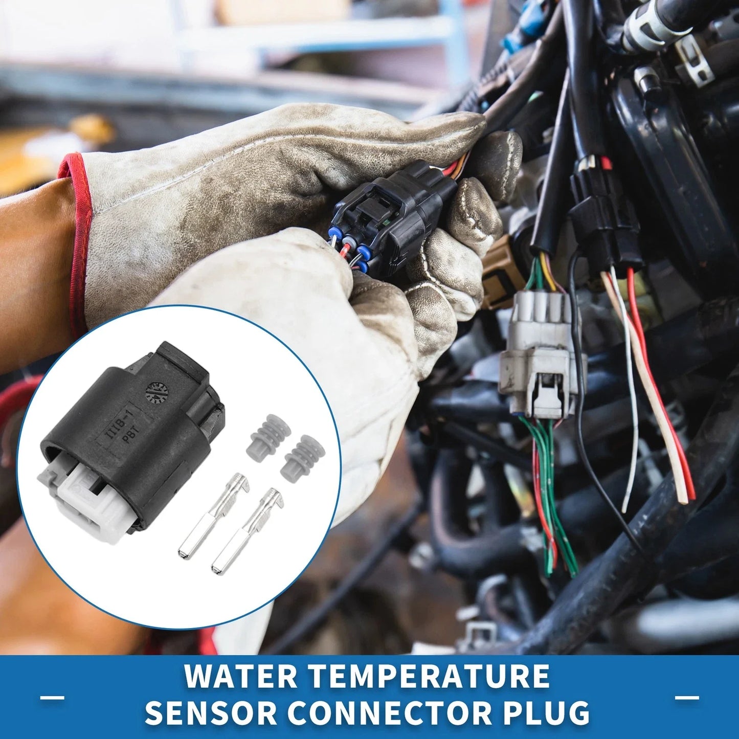 2-Pin Water Temperature Sensor Connector Plug for BMW Mini Cooper 1 Set