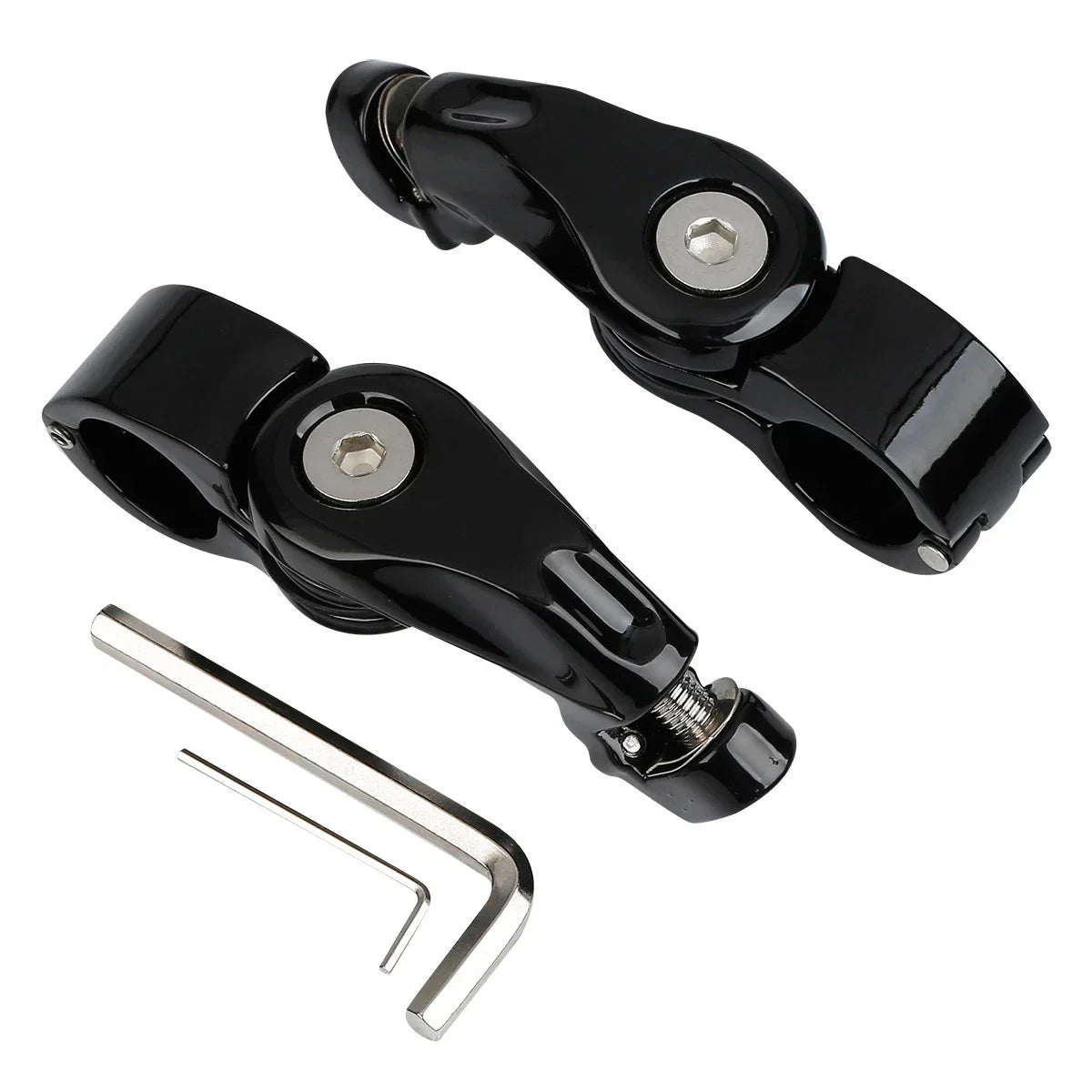 1-1/4" Black Short Angled Highway Engine Guard Foot Pegs for Harley