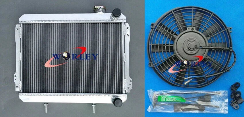 Alu Radiator + Fan for Toyota Corolla AE71 AE72 (1979-1983)