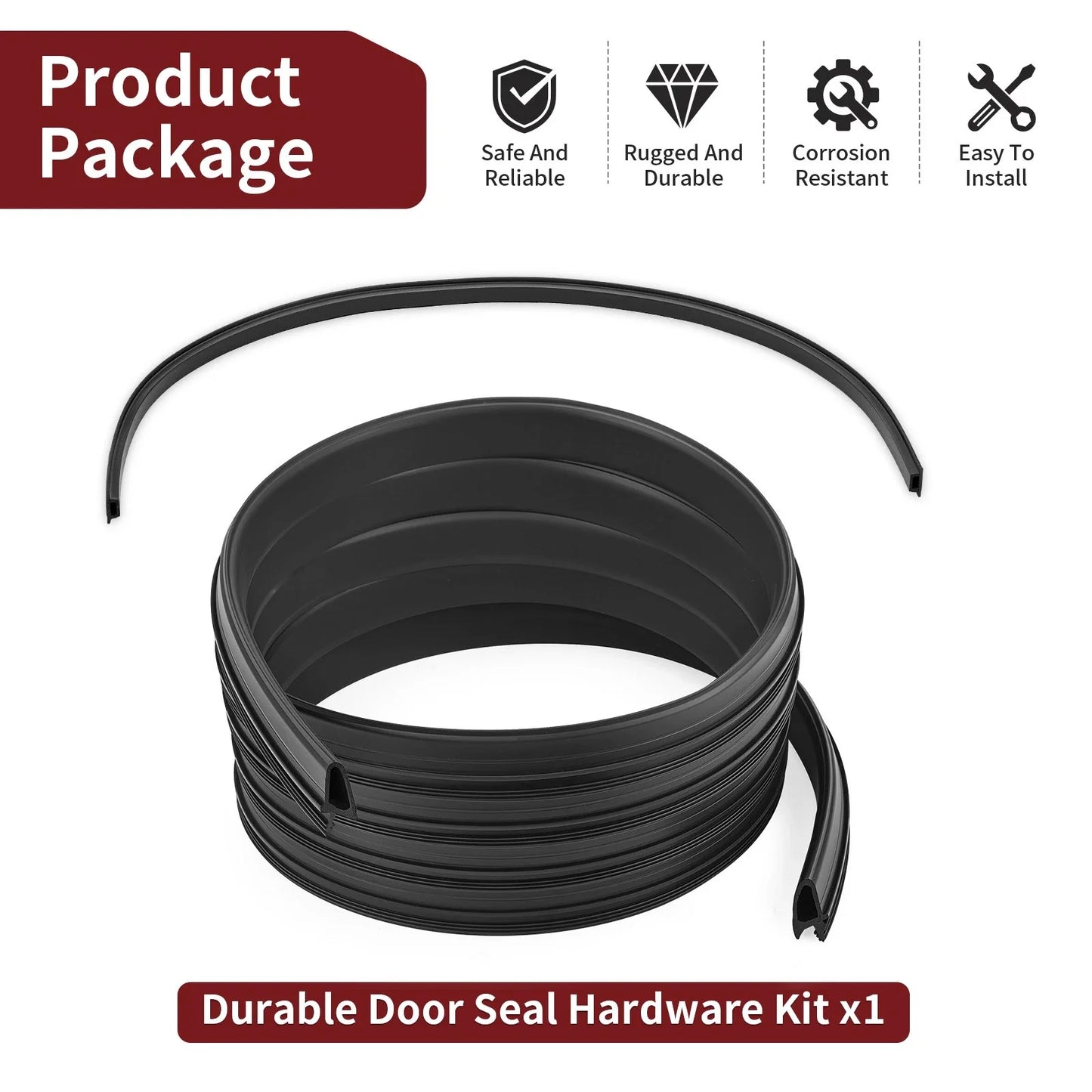 Black Door Seal Kit for Polaris Ranger Crew XP 1000 NorthStar (2019–2024)