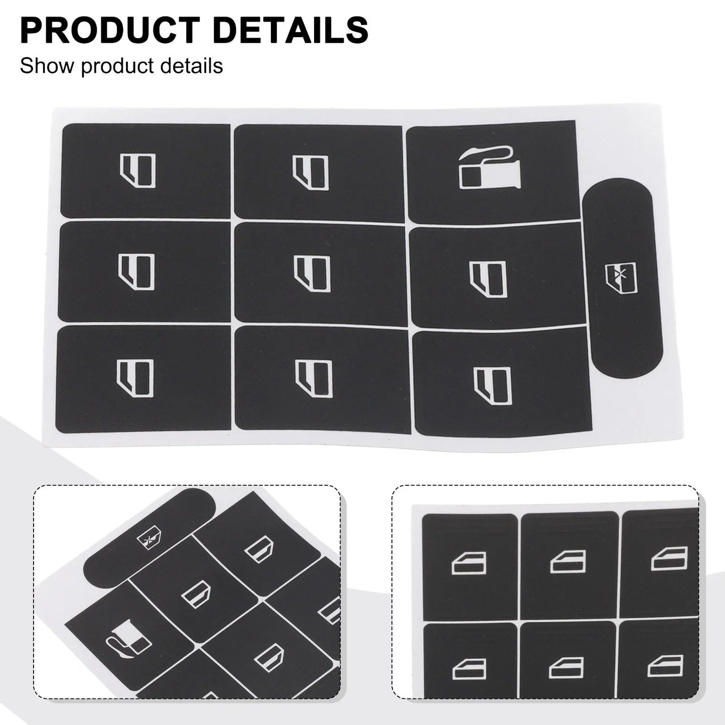 Sticker Set Black Overlay for Window Buttons Golf V Passat