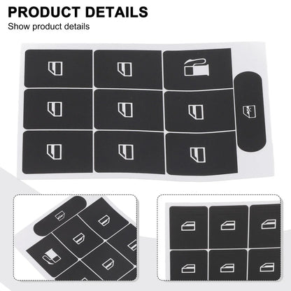 Sticker Set Black Overlay for Window Buttons Golf V Passat